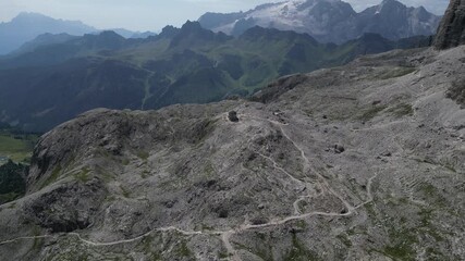 Wall Mural - Marmolada from Armentarola Aerial view of the Dolomites mountain landscape in Trentino, South Tyrol in Northern Italy.