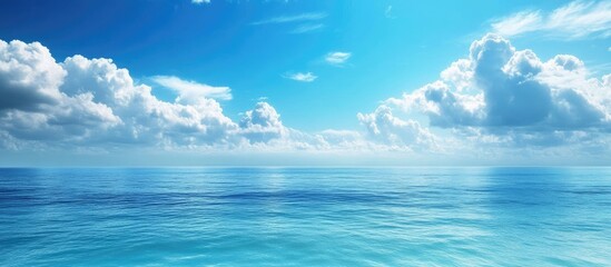 Poster - Azure ocean and azure sky. with copy space image. Place for adding text or design