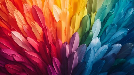 A colorful feathery pattern with a rainbow of colors