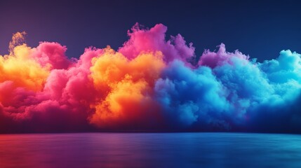 Poster - A colorful cloud of smoke is floating in the sky