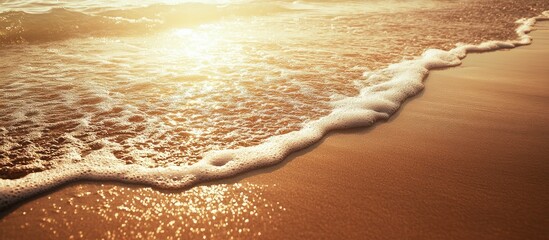Poster - Golden sandy beach with filtered copy space