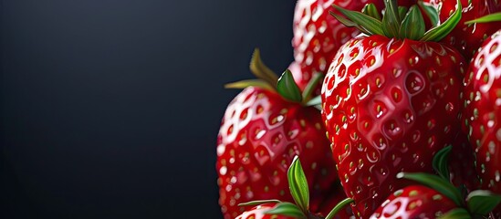 Poster - Close up of strawberries that are not fully ripe. with copy space image. Place for adding text or design