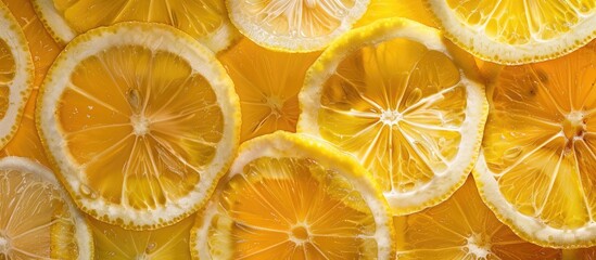 Fototapete - Closeup background featuring lemons. with copy space image. Place for adding text or design