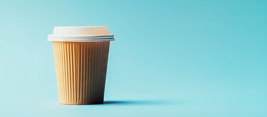 Aufkleber - one cup of takeaway coffee on a blue backdrop. with copy space image. Place for adding text or design