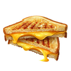 Wall Mural - Delicious Grilled Cheese Sandwich Clipart on White Background for Food Concepts