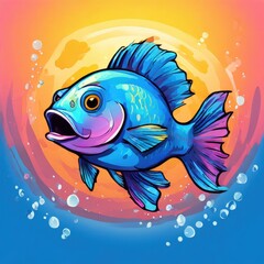 the AI Image Generator, Fish Cartoon