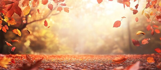 Fototapete - Autumn themed background. with copy space image. Place for adding text or design