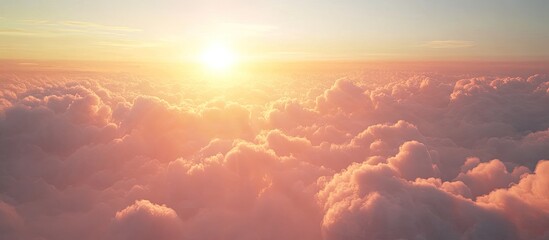 Aufkleber - Rays from the setting sun filter through the clouds. with copy space image. Place for adding text or design