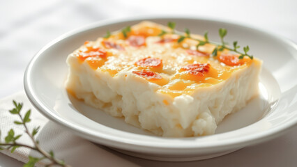 Canvas Print - Close-up of a Delicious Creamy Dessert