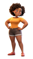 Poster - PNG Cartoon female adult white background.