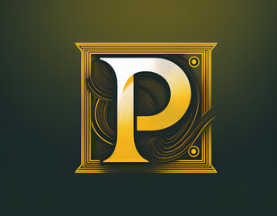 Poster - Creative and minimalist logo design featuring the letter P.