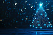 © Hanna - A digital Christmas tree adorned with glowing lights against a blurred festive background, symbolizing technology and holiday spirit