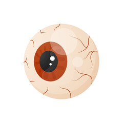 Halloween cartoon eye illustration. Vector illustration on white