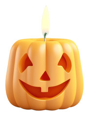 Sticker - PNG Candle halloween anthropomorphic jack-o'-lantern.