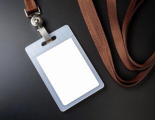 Sticker - High-quality, blank ID card design with lanyard mockups.