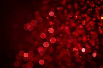 Wall Mural - Luxury Red Bokeh with gold light and colurful rainbow curcle on black