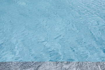 Sticker - abstract blue color water wave in swimming pool pure natural swirl pattern texture