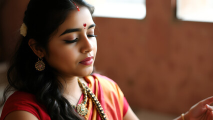 Indian Woman in Traditional Clothing