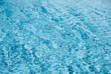 Sticker - abstract blue color water wave in swimming pool pure natural swirl pattern texture