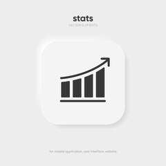 Wall Mural - Statistic icon. 3d financial analysis stats icon. Growing graph. Business chart symbol. Growths chart collection. Progress bar. Bar diagram. Growth success arrow icon. Progress symbol. Chart increase