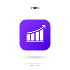 Poster - Statistic icon. 3d financial analysis stats icon. Growing graph. Business chart symbol. Growths chart collection. Progress bar. Bar diagram. Growth success arrow icon. Progress symbol. Chart increase