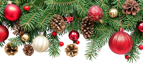 Wall Mural - png christmas decorations with baubles christmas backgrounds plant.