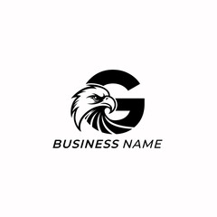 Sticker - logo design creative letter G and hawk