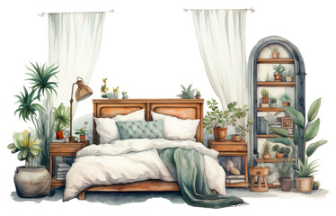 Wall Mural - PNG Bedroom furniture architecture comfortable.