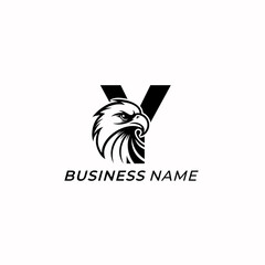 Wall Mural - logo design creative letter Y and eagle bird