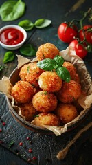 Arancini balls, traditional Italian cuisine