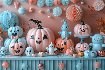 Sticker - Fun Halloween celebration with cute decorations