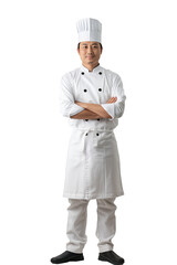 Wall Mural - asian male masterchef cook . Clipart PNG image . Transparent background