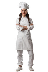 Wall Mural - latina female masterchef cook . Clipart PNG image . Transparent background