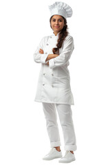 Wall Mural - latina female masterchef cook . Clipart PNG image . Transparent background