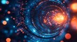 © Lucky_Graphic & AI  - Abstract Digital Tunnel with Orange and Blue Lights