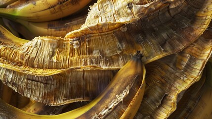 Wall Mural - Dried fruit banana slice natural drying pile pattern background