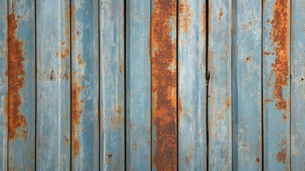 Abstract grunge striped texture with rust on zinc background. Old vintage banner background