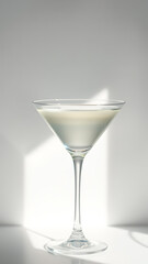 Canvas Print - Martini Glass with a Shadow on a White Surface