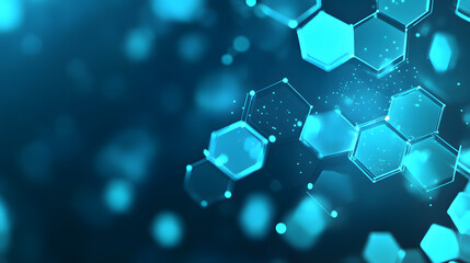 Abstract turquois technology hexagonal background