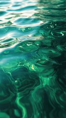 Abstract green water ripples and reflections, hyper-realistic