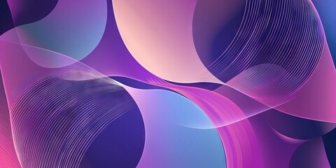 Poster - Curved shapes with gradients, abstract geometric lines pattern background art illustration