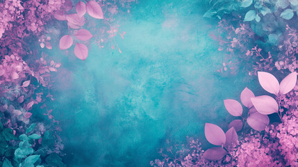 purple and teal, dark cottagecore, nature border, symbolic, abstract.