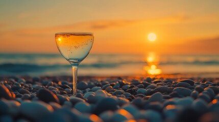 Poster - Close-up of a champagne glass on