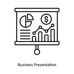 Business Presentation vector filled outline Icon Design illustration. Smart Home and Technology Symbol on White background EPS 10 File