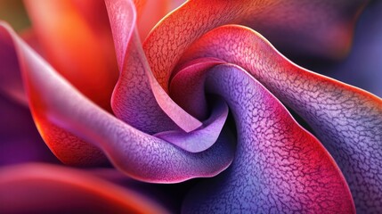 Poster - Close-up of a Vibrant Purple and Red Flower Petal