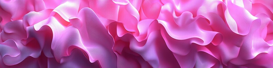 Wall Mural - Elegant 3D Abstract: Curved Pink-Violet Translucent Ruffles, Layers, and Folds. Modern Artistic UI Design for Web Posters and 4K Wallpapers. AI-Generated Creative Pattern for Fashion Marketing and Sty