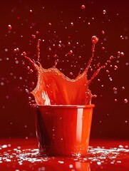 Wall Mural - Liquid in Red Cup