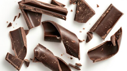 Wall Mural - Chocolate curls on a white background