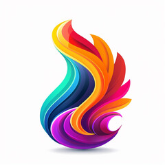 colorful abstract flame rainbow vibrant logo design gradient digital art bright graphic creative modern illustration smooth swirl wave pattern decoration 