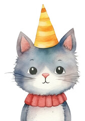 Canvas Print - PNG Cat birthday balloon animal.